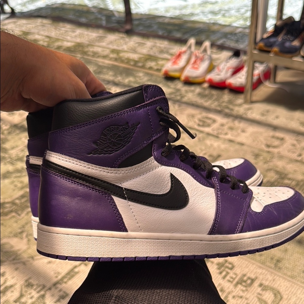 Nike Air Jordan 1 High Court Purple and White